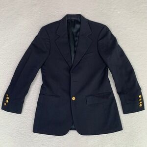 VTG Polo Ralph Lauren Wool Blazer Womens 14 Made In USA (MISSING BUTTON/HOLES)